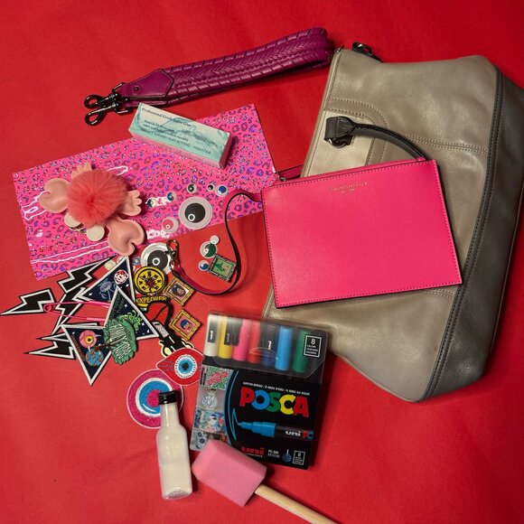 Vintage Tignanello Leather Bag & Wallet – Unique Upcycled DIY Kit - Picture 3 of 12